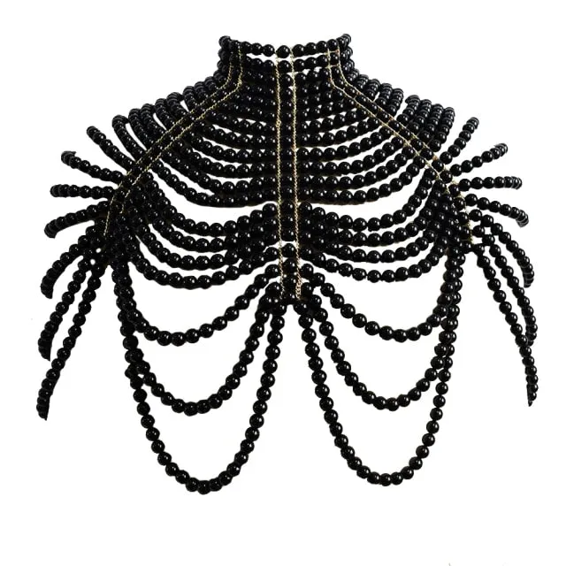 Pearl Shawl Necklaces Body Chain