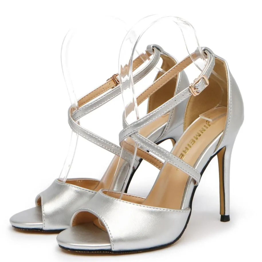 Peep Cross Strap High Heels For Petite Feet (US Size 1-5)GS89