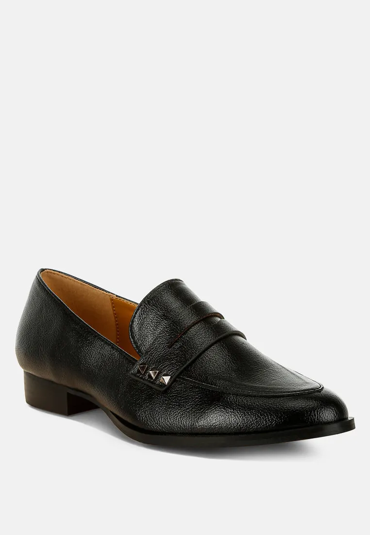 Penny Strap Metallic Loafers by RUW