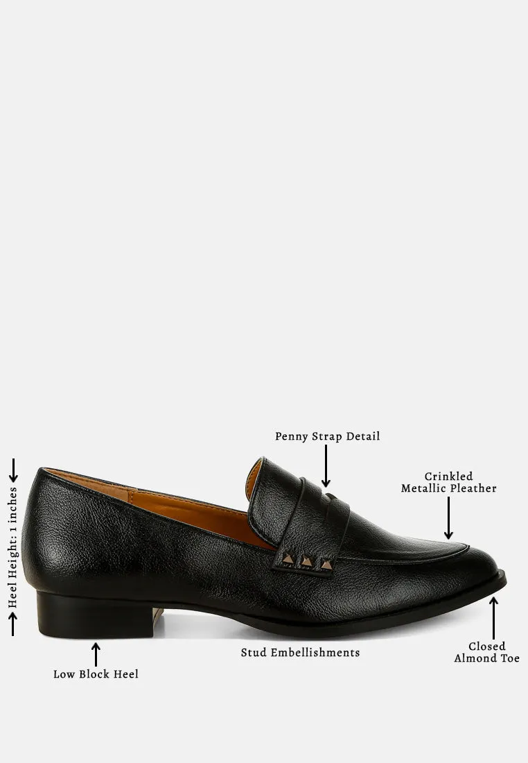 Penny Strap Metallic Loafers by RUW