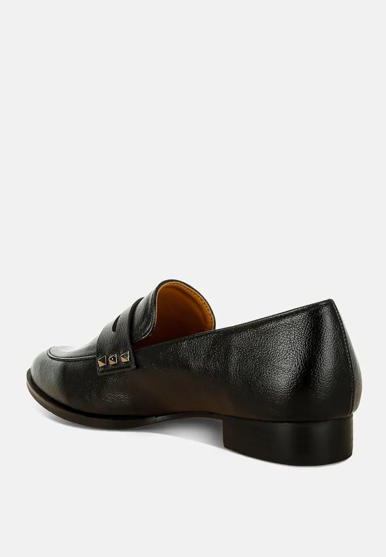 Penny Strap Metallic Loafers by RUW