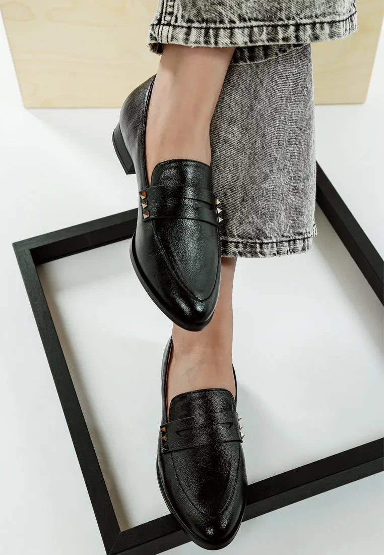 Penny Strap Metallic Loafers by RUW