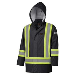 Pioneer V3520170 FR Oil & Chemical Resistant Rain Jacket - Hi-Vis Lightweight