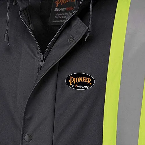 Pioneer V3520170 FR Oil & Chemical Resistant Rain Jacket - Hi-Vis Lightweight