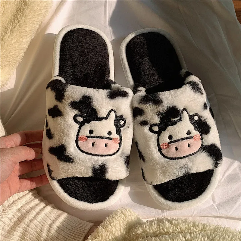Plush Cow Household Cotton Slippers UB3260