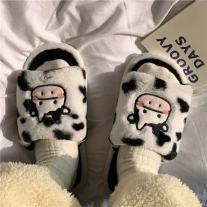 Plush Cow Household Cotton Slippers UB3260