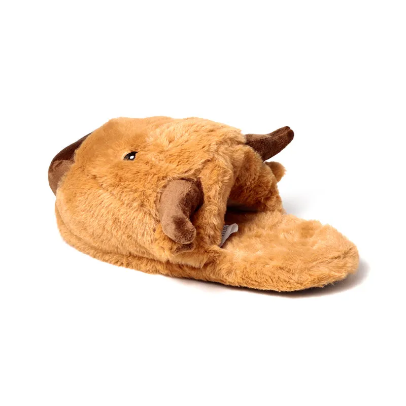 Plush Slippers - Highland Coo
