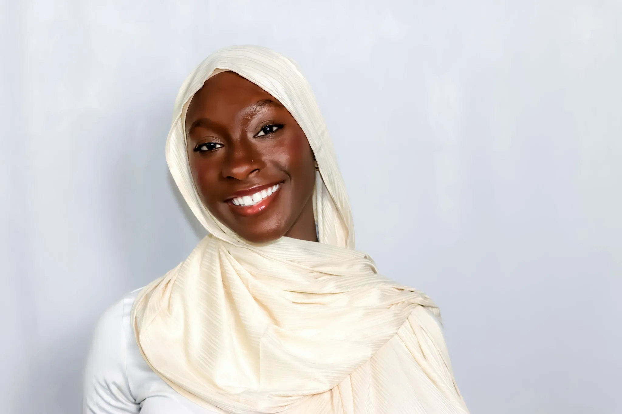 Premium Ribbed Jersey Cream Hijab