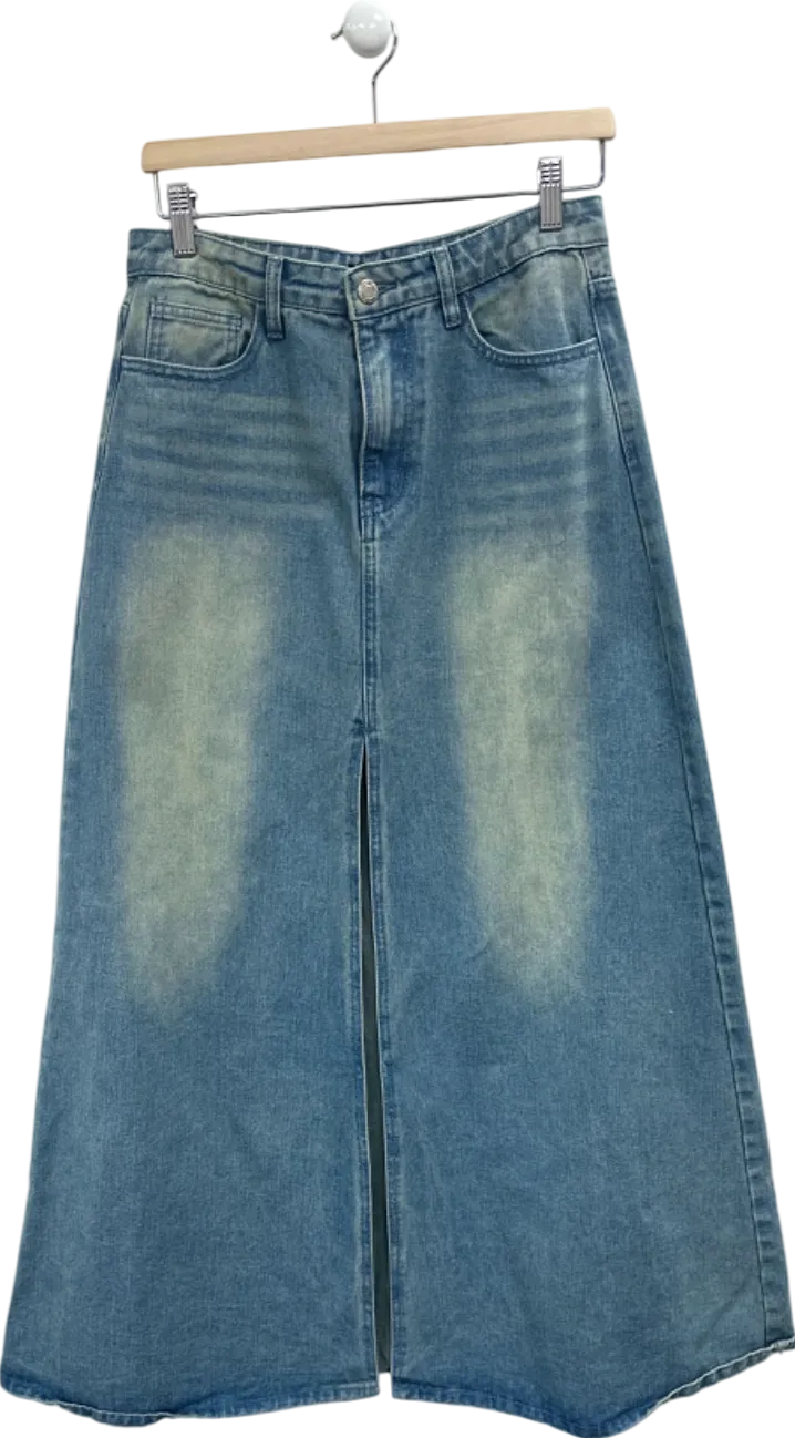 PrettyLittleThing Blue Denim Midi Skirt UK 10