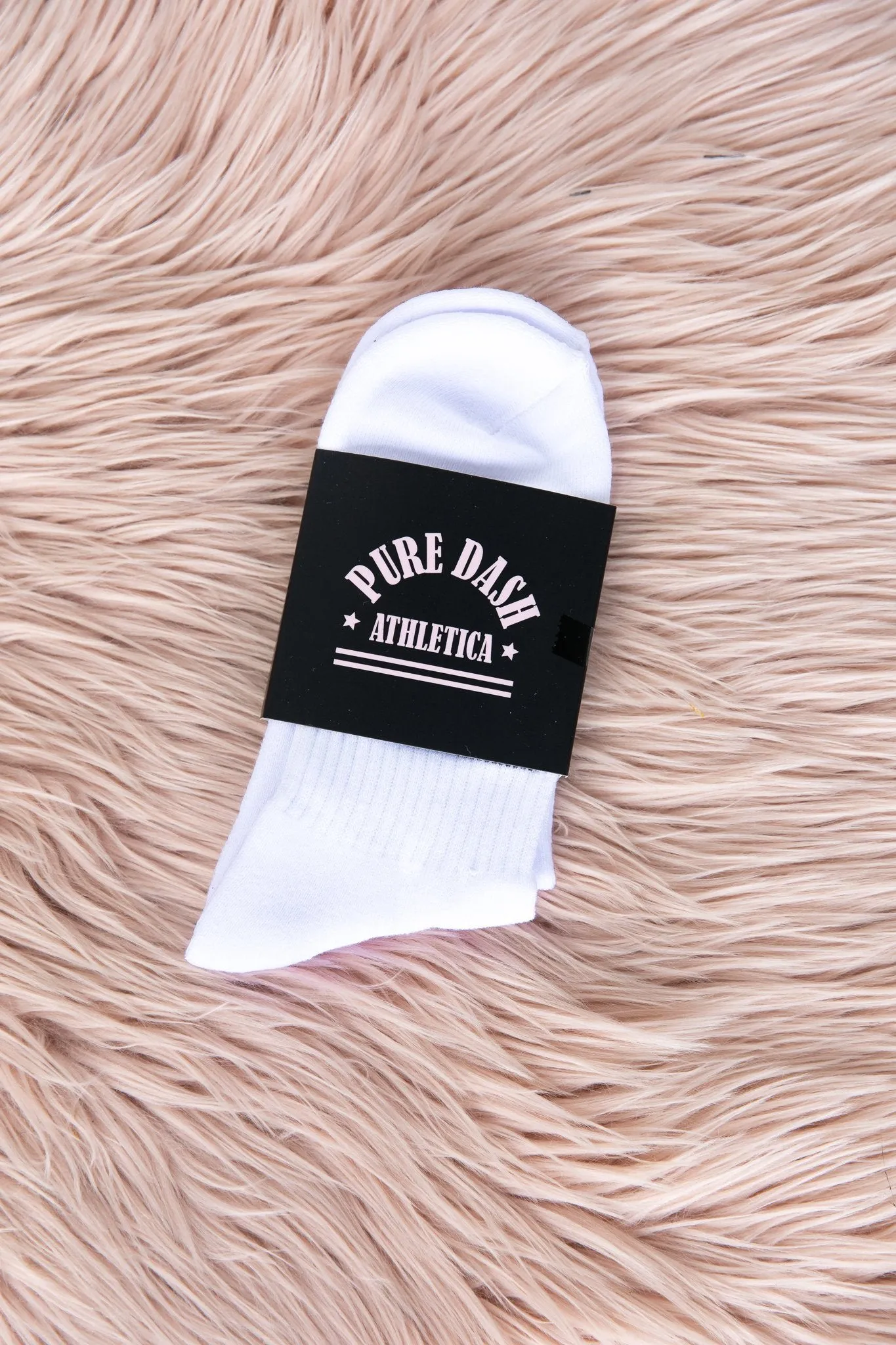 Pure Dash Crew Socks - Pink/White