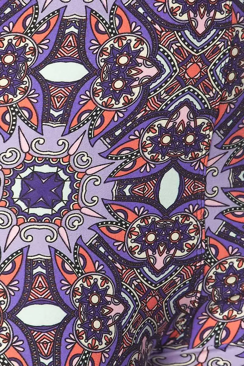 Purple Posy Floral Leggings