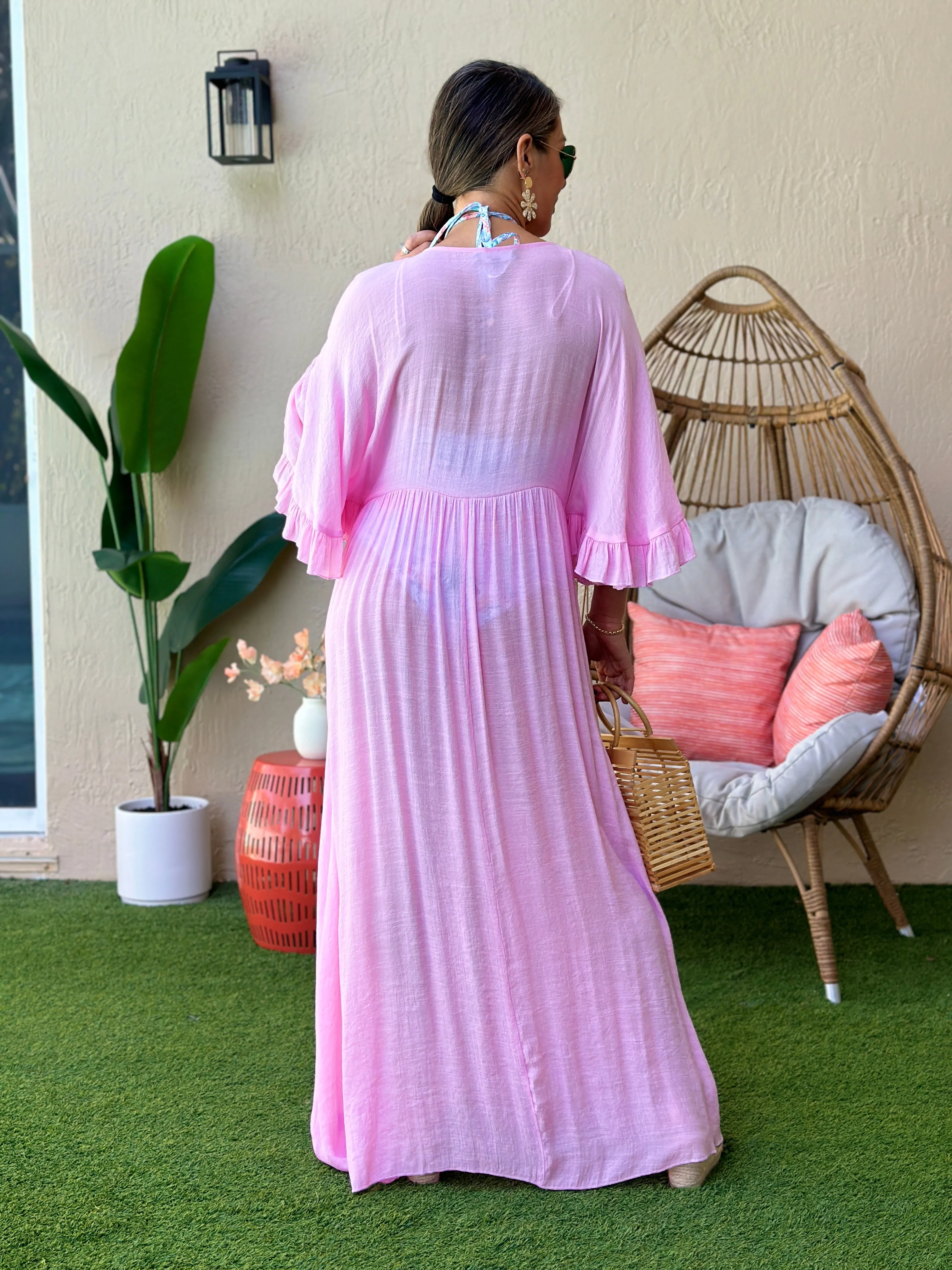 "Lulu" Ruffles Short Sleeve Cover Up Cardigan
