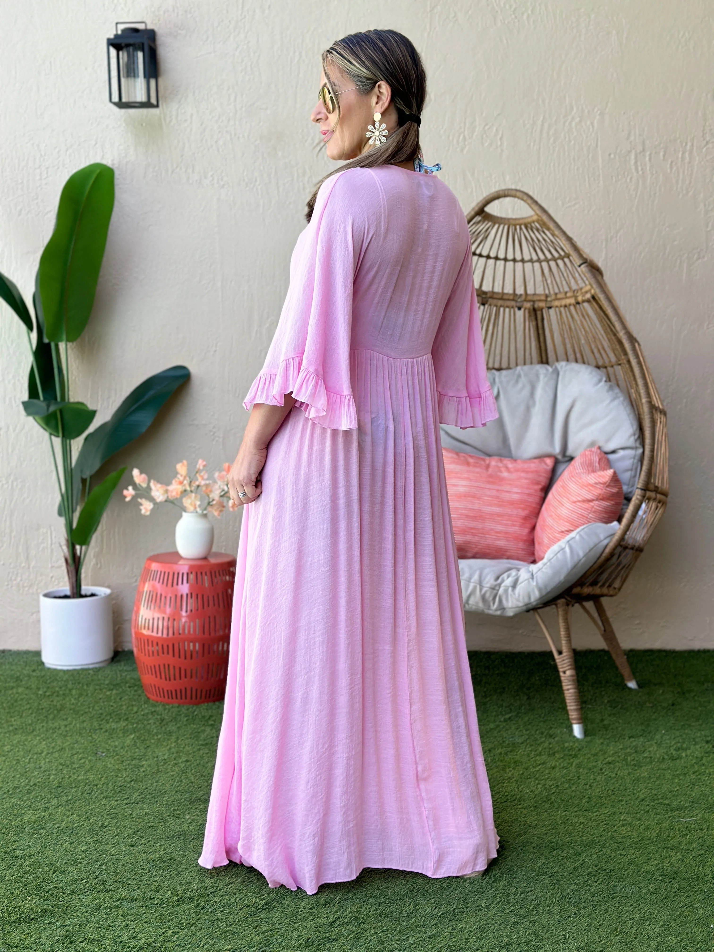 "Lulu" Ruffles Short Sleeve Cover Up Cardigan