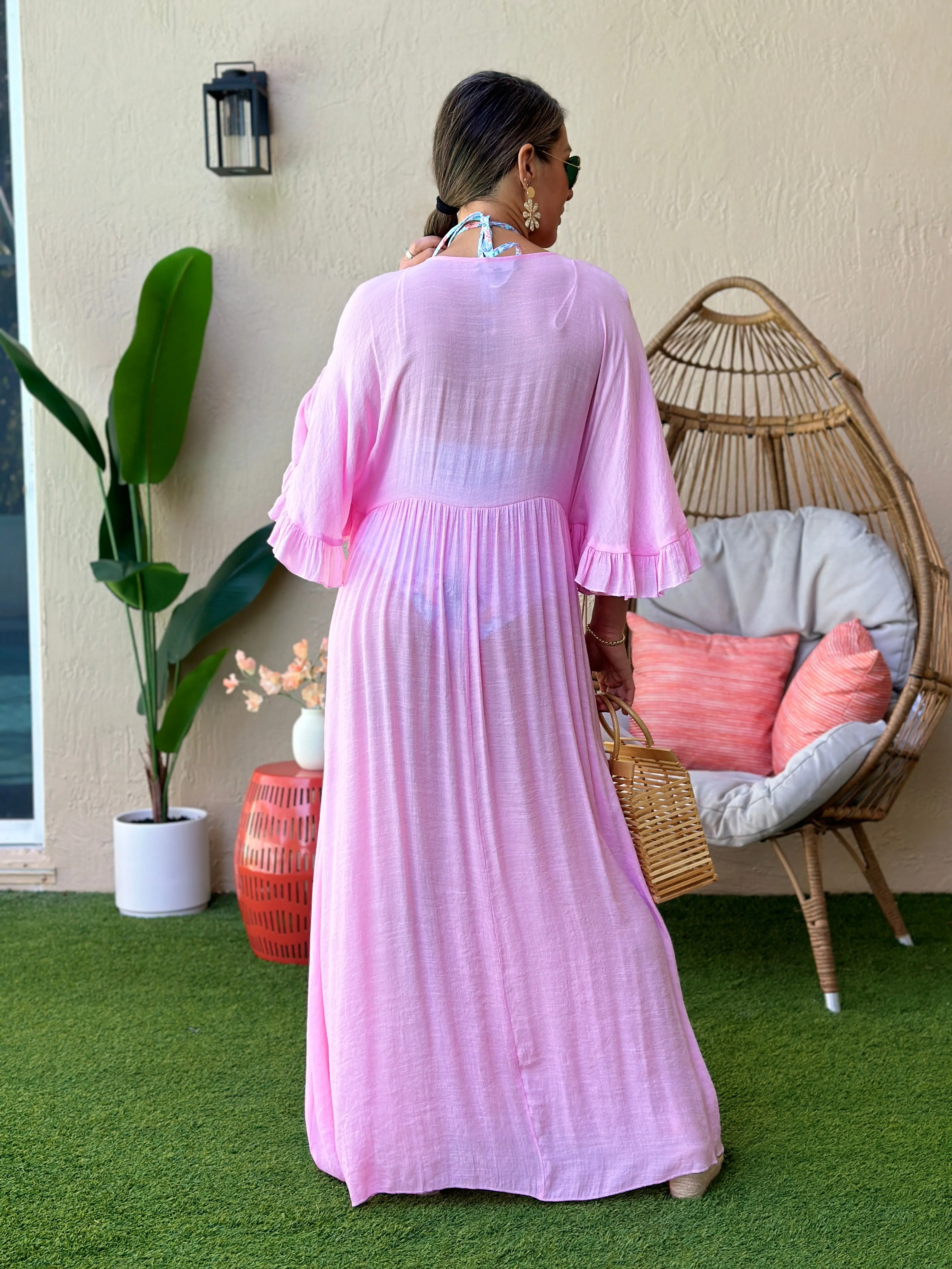 "Lulu" Ruffles Short Sleeve Cover Up Cardigan