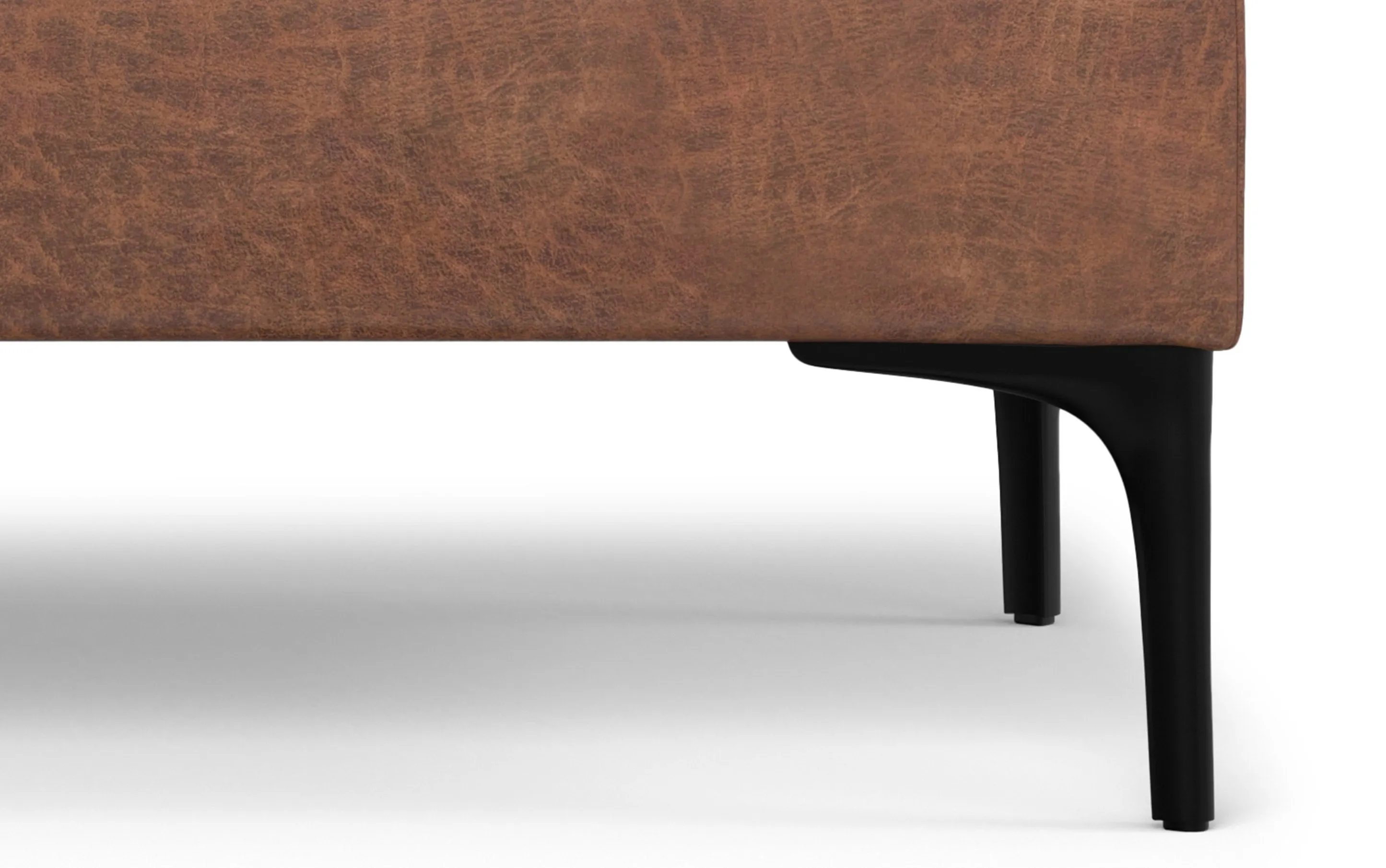 Rebecca Large Coffee Table Storage Ottoman with Lift up Lid in Distressed Vegan Leather