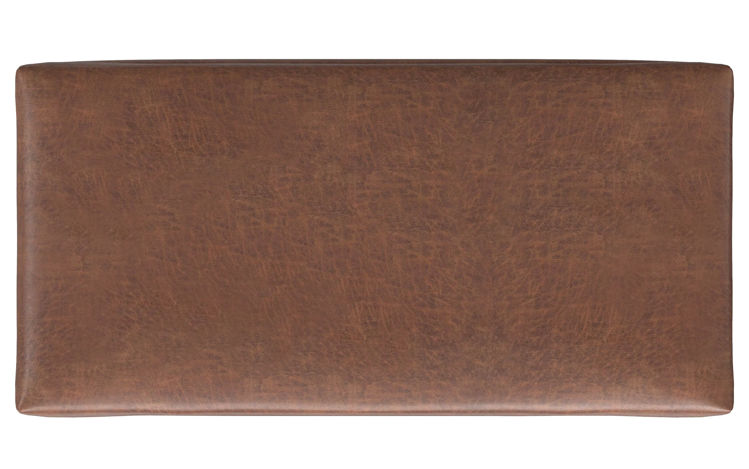 Rebecca Large Coffee Table Storage Ottoman with Lift up Lid in Distressed Vegan Leather