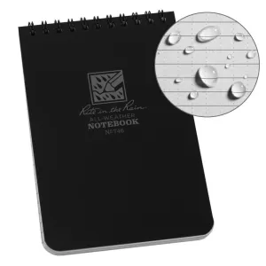 Rite in the Rain No.746 Top Spiral 4x6 Notebook Universal Black