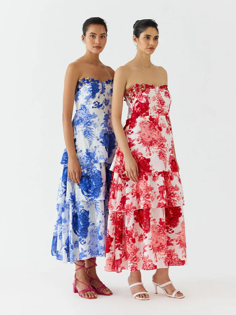 Ruby Chintz Tiered Dress