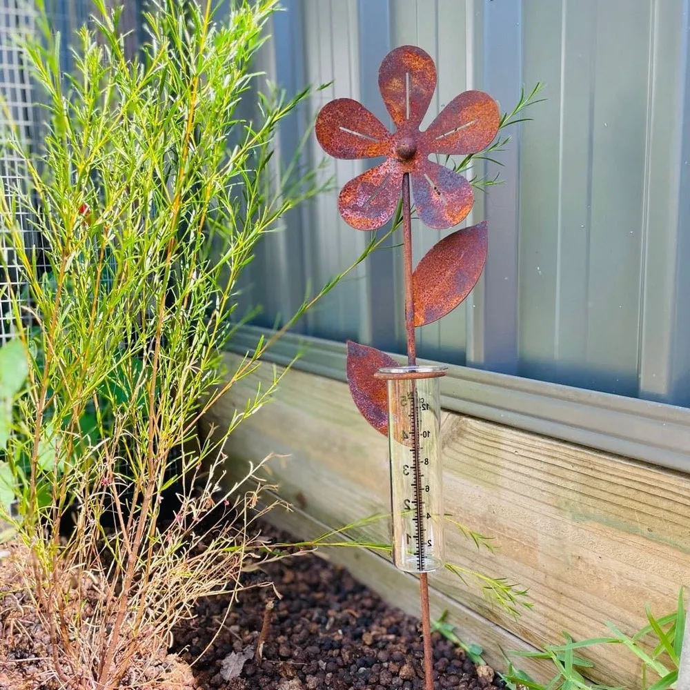 Rust Look Rain Gauge