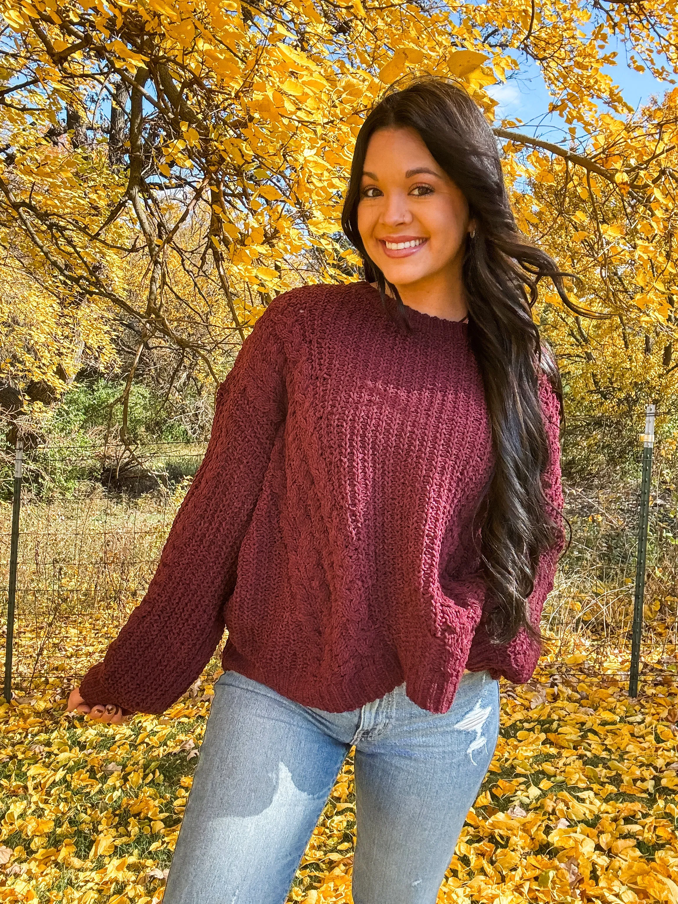 SENDING LOVE SWEATER-EGGPLANT