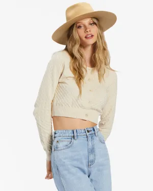 SHE DANCES CARDIGAN - CREAM CHECKERED