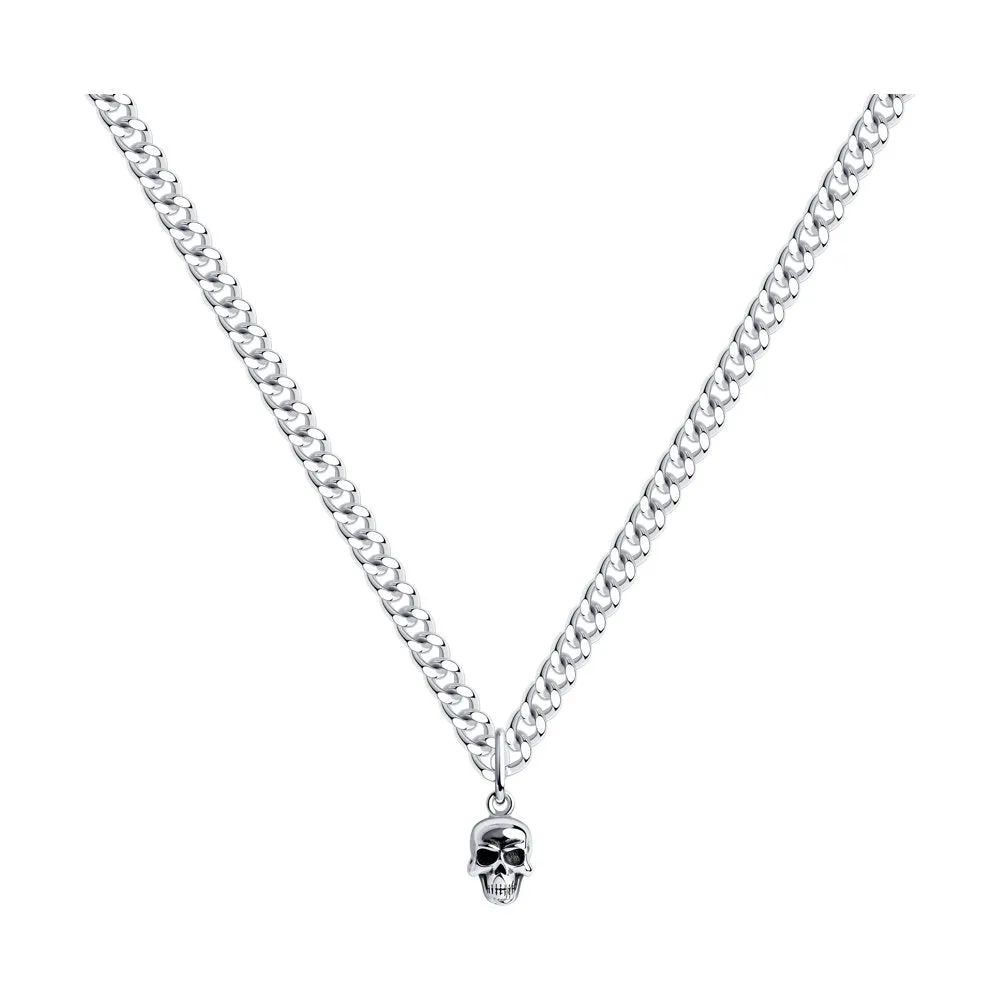 SKLV by SOKOLOV - Men Silver Heavy Chain With A Skull Charm