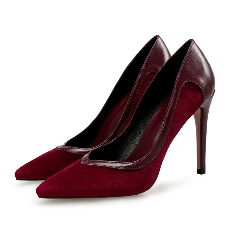 Small Size Pointy  Suede High Heels GS25