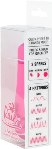 Soft Rain Power Bullet 3 Inch Breeze Coated 7 Function - Pink