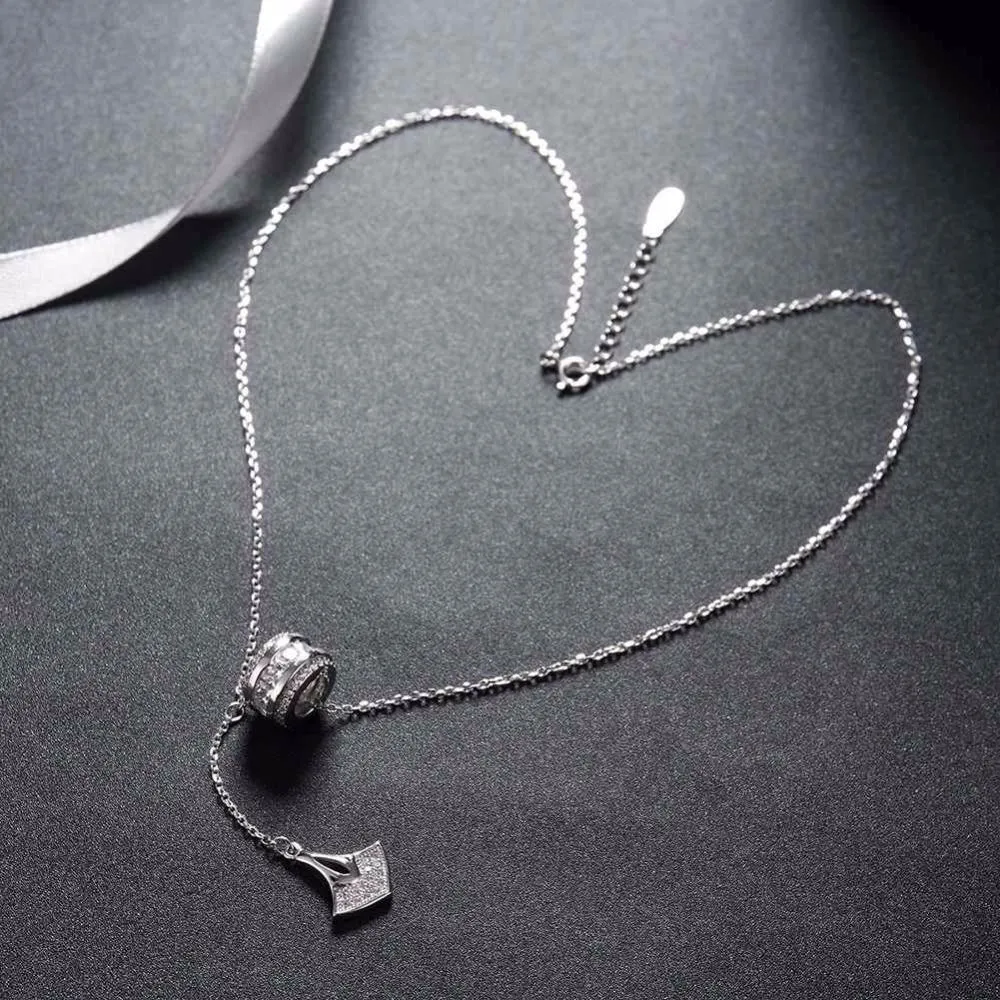 Solid 925 Sterling Silver Pendant Necklace Accessories Design Fashion Party Necklaces & Pendants For Women