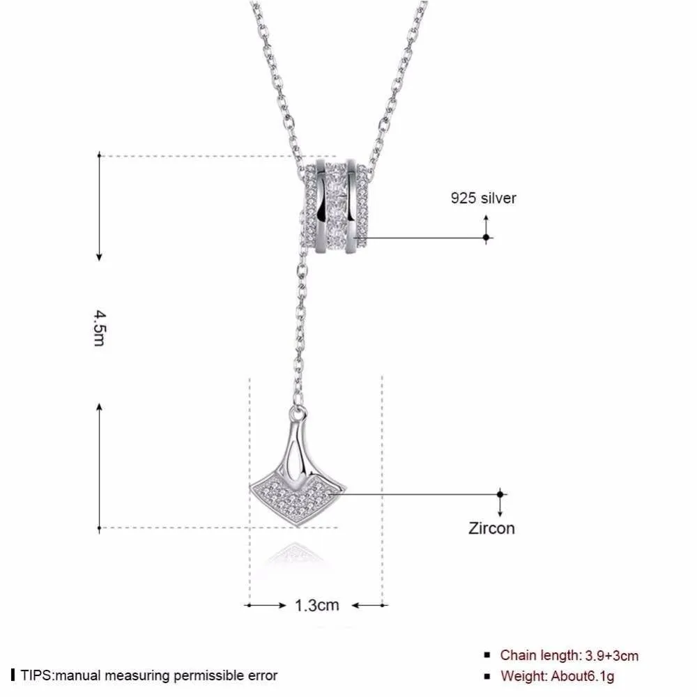 Solid 925 Sterling Silver Pendant Necklace Accessories Design Fashion Party Necklaces & Pendants For Women