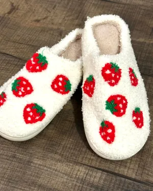 Strawberry Plush Slippers
