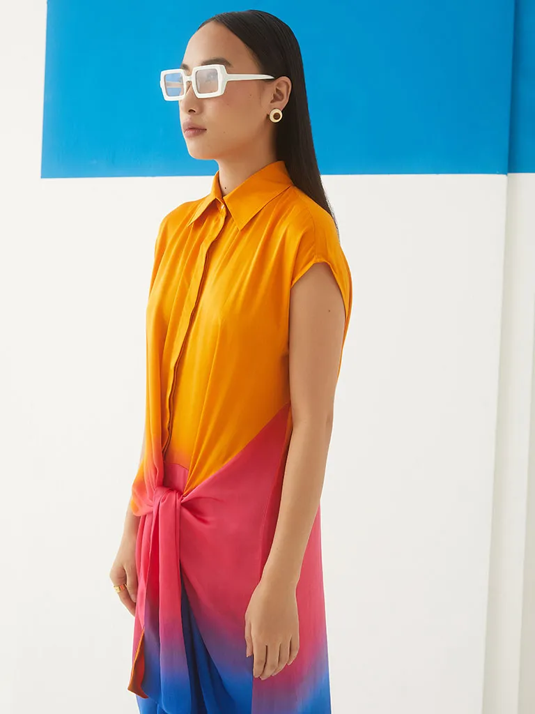 Sunset Tie Dye Knot Dress