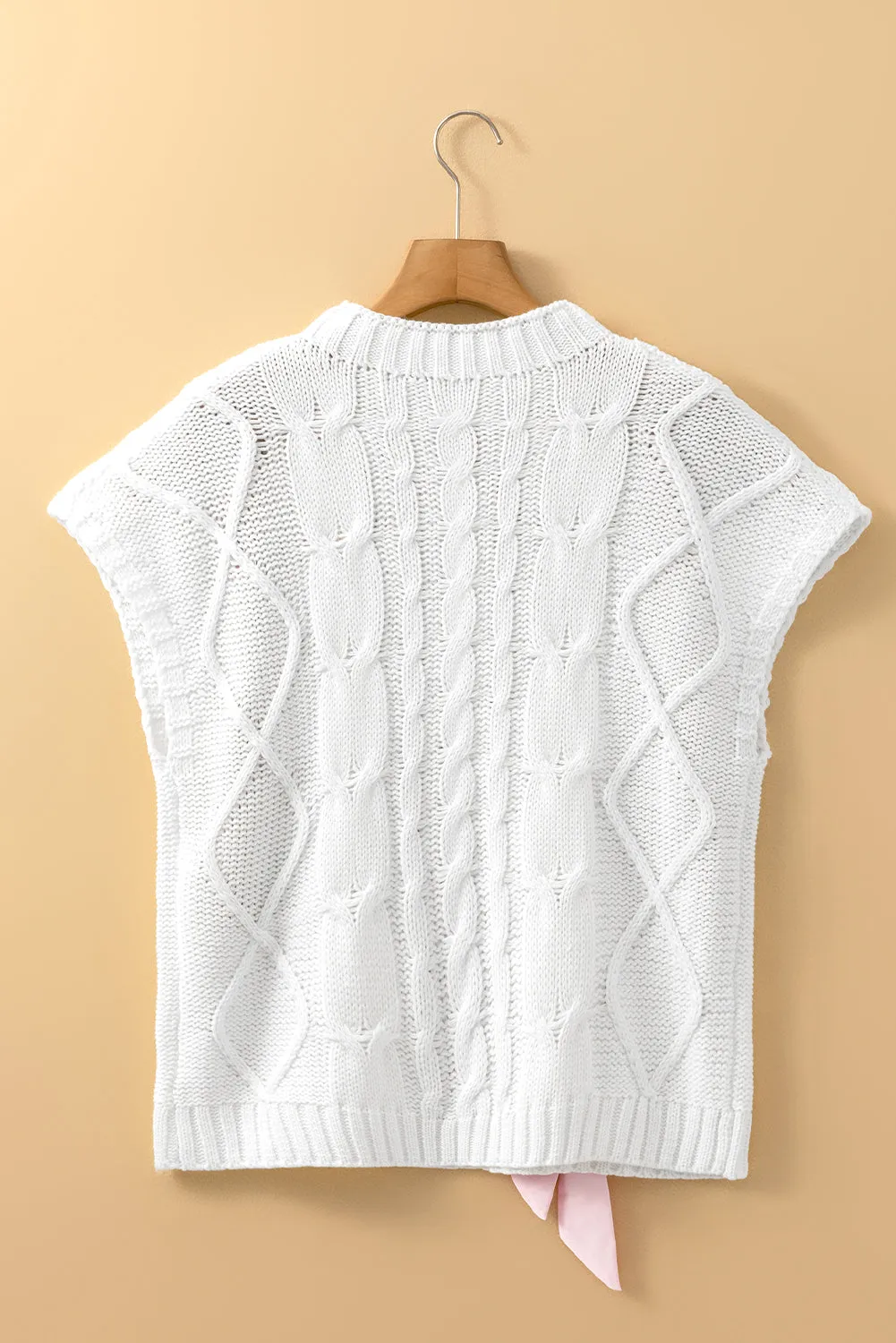 Sweet As Can Be White Cable Knit Top