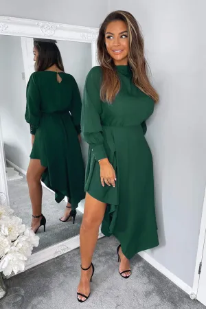 Teal High Low Skirt Midi Dress