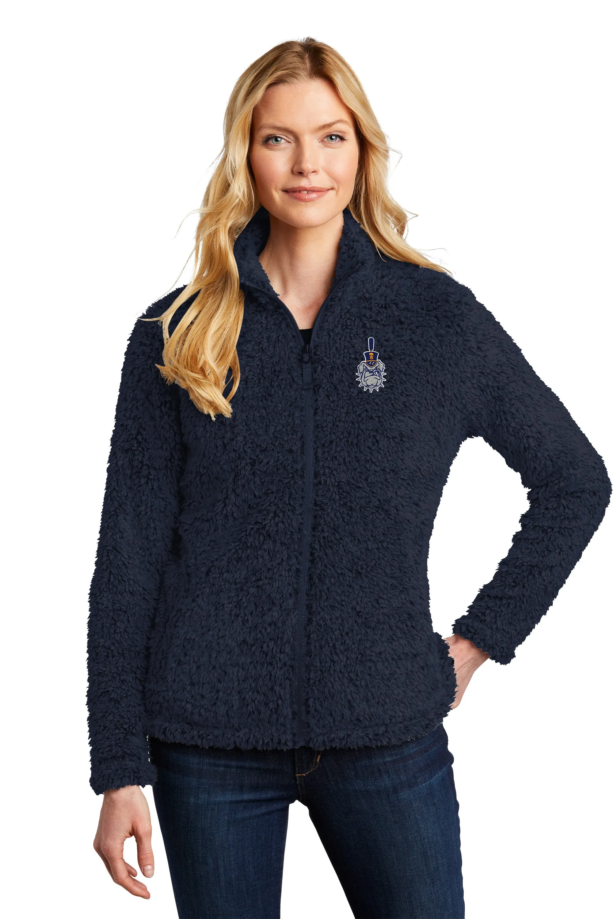 The Citadel, Spike, Navy Ladies Cozy Fleece, Full Zip Jacket