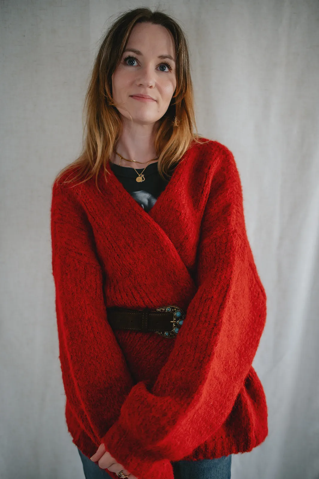 The Marlowe Cardigan - Taylor's Red