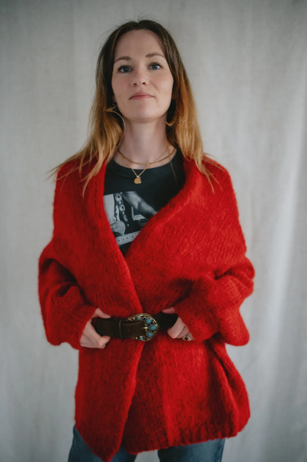 The Marlowe Cardigan - Taylor's Red