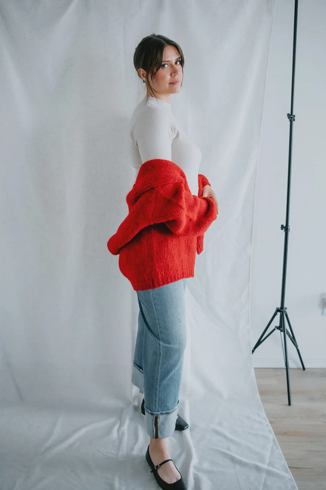 The Marlowe Cardigan - Taylor's Red