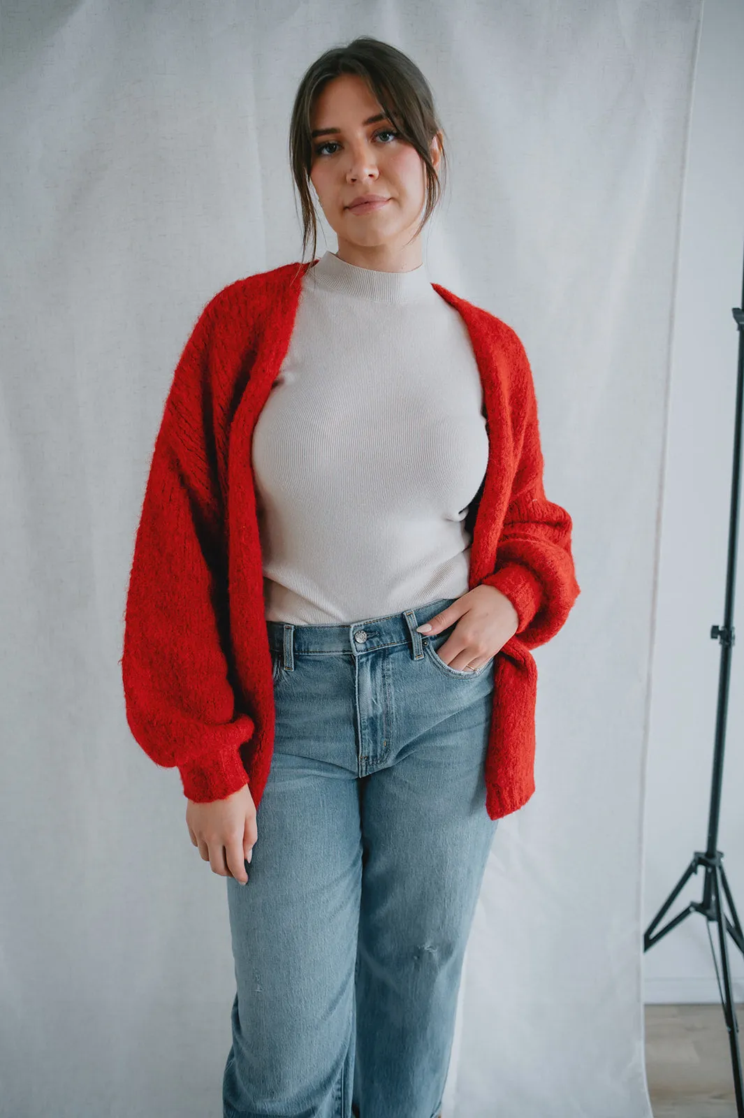 The Marlowe Cardigan - Taylor's Red