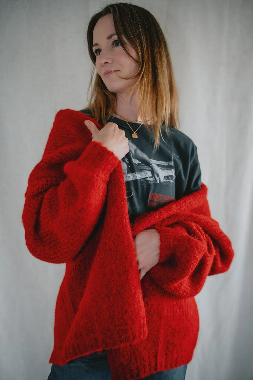 The Marlowe Cardigan - Taylor's Red