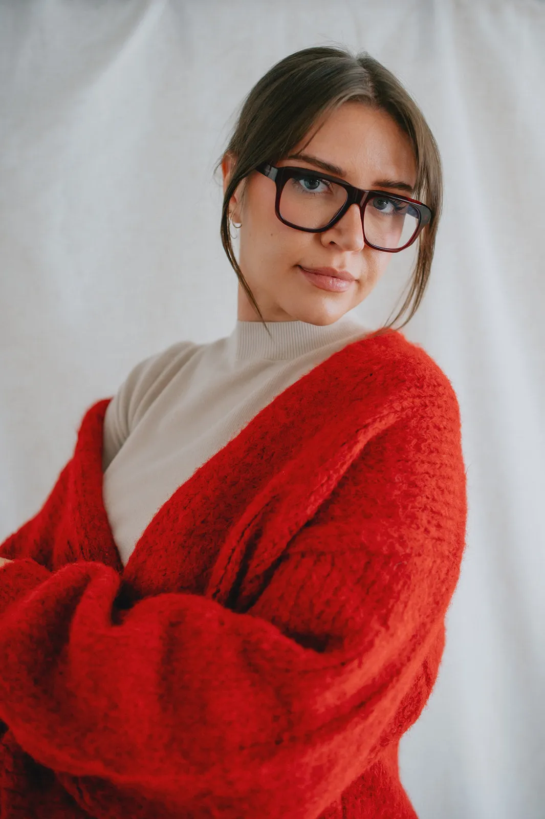 The Marlowe Cardigan - Taylor's Red