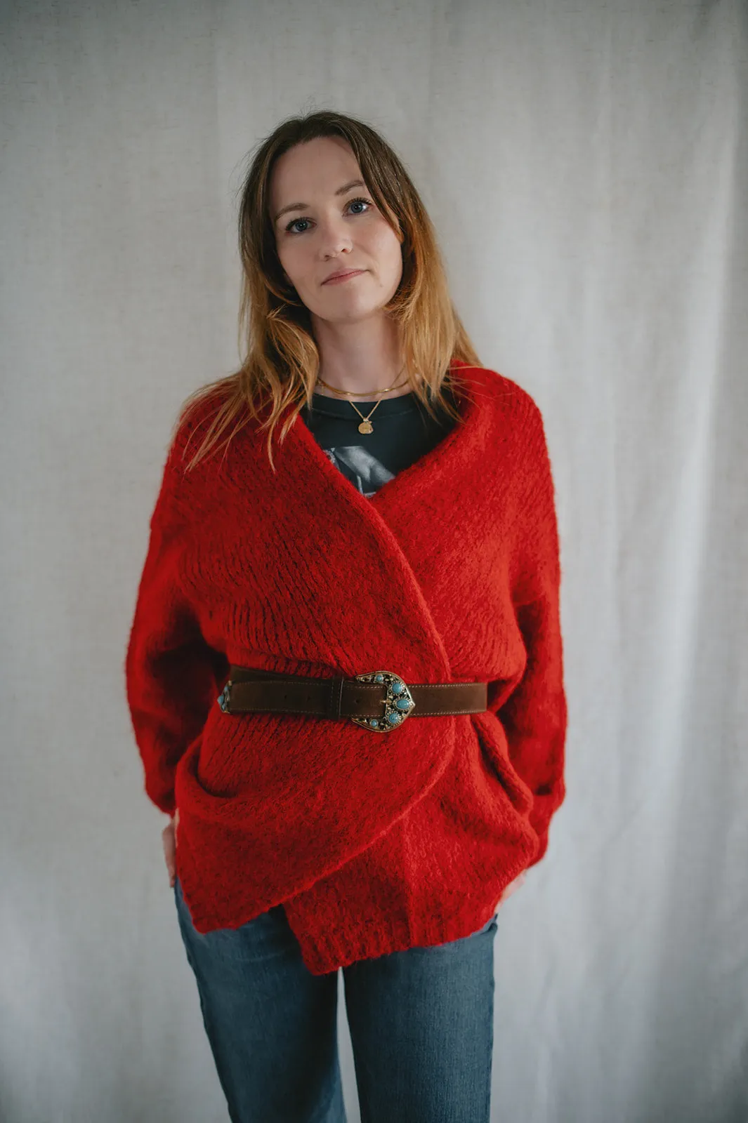 The Marlowe Cardigan - Taylor's Red