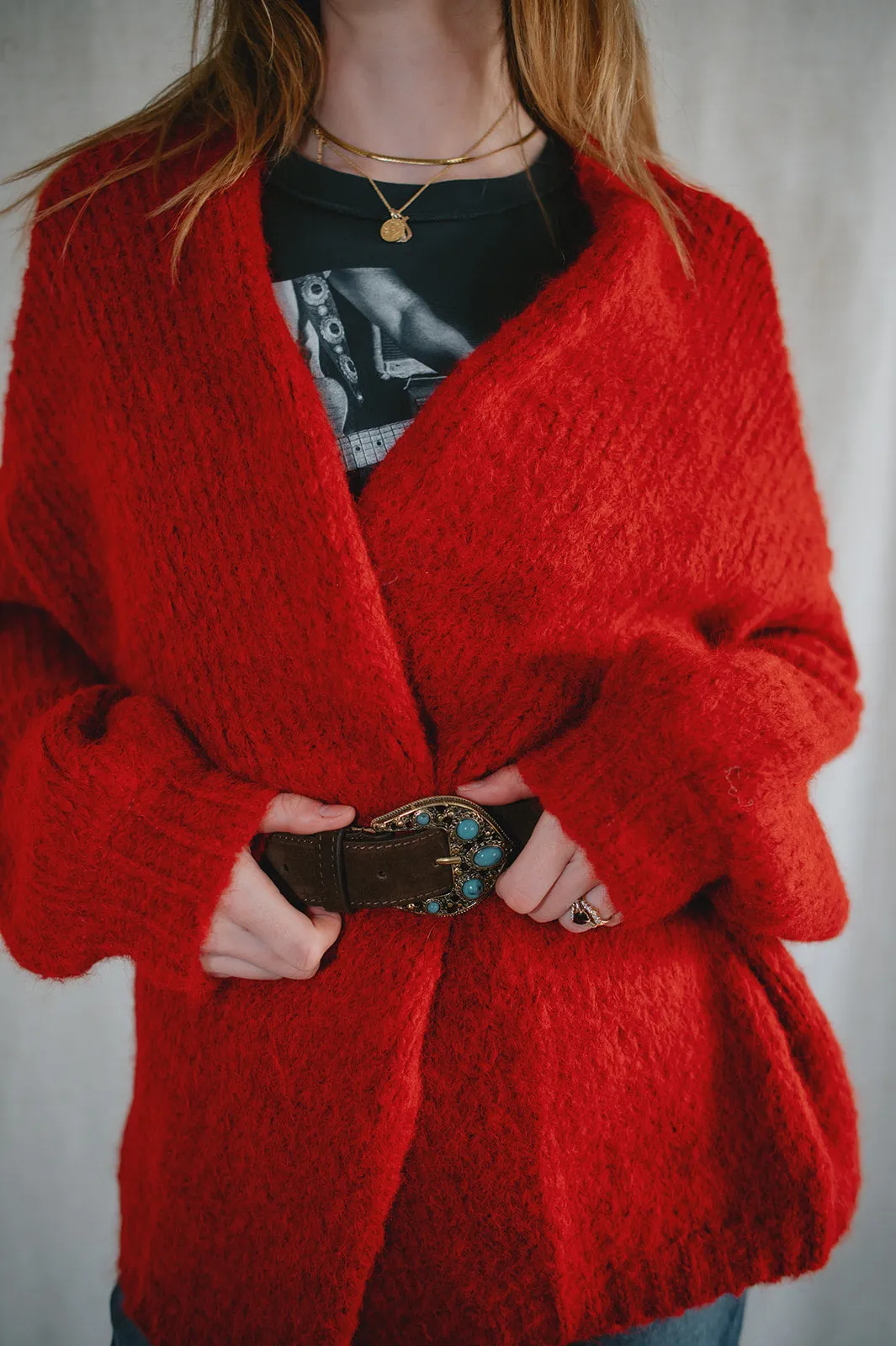 The Marlowe Cardigan - Taylor's Red