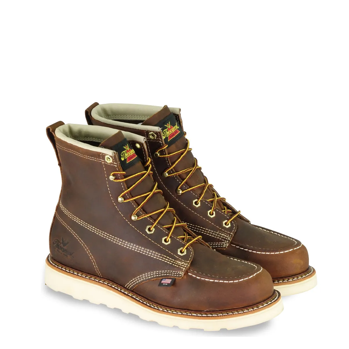 Thorogood 814-4203 Men's American Heritage 6" Brown Moc Toe MAXWear Wedge™ Non-Safety Toe Work Boot