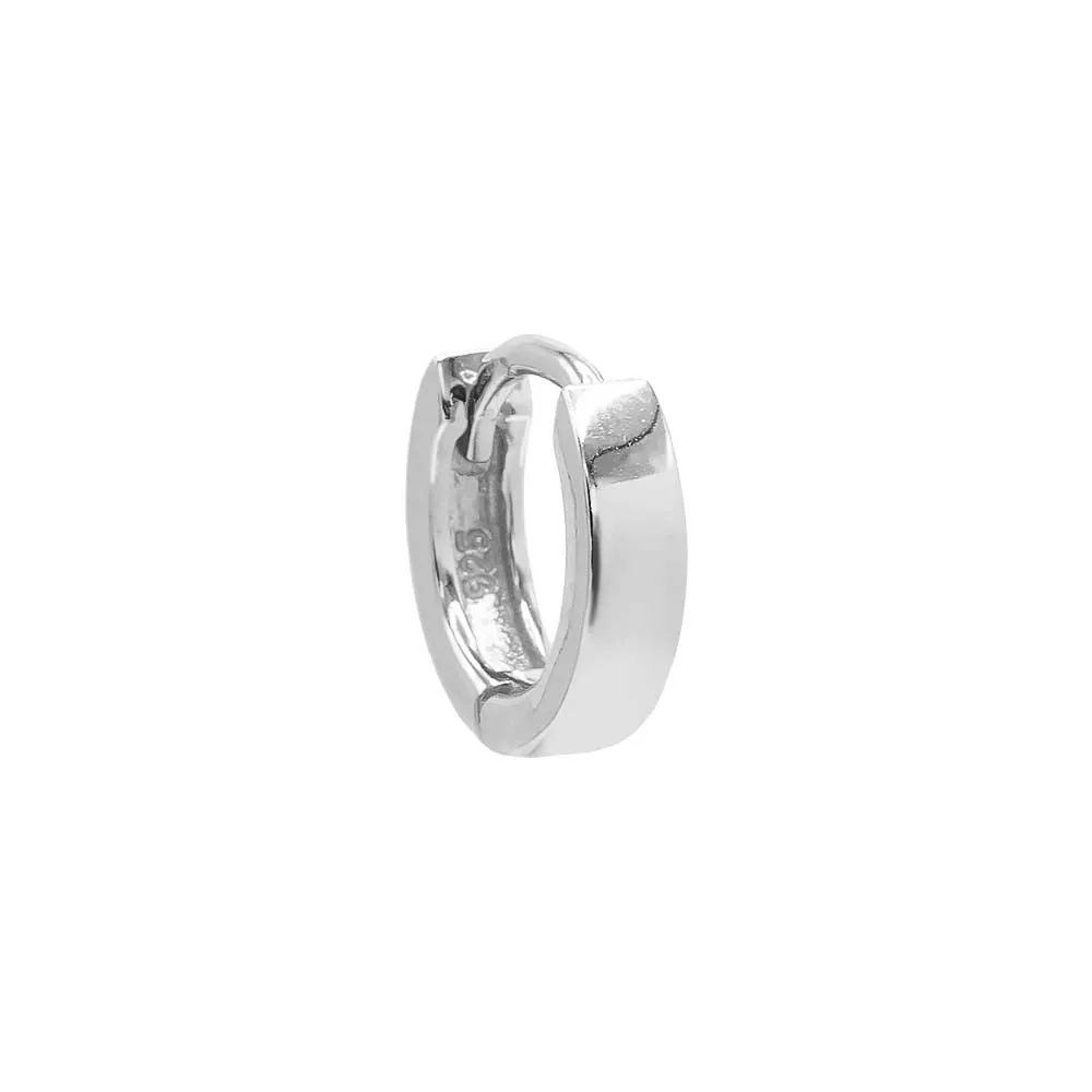 Tiny Wide Solid Huggie Earring