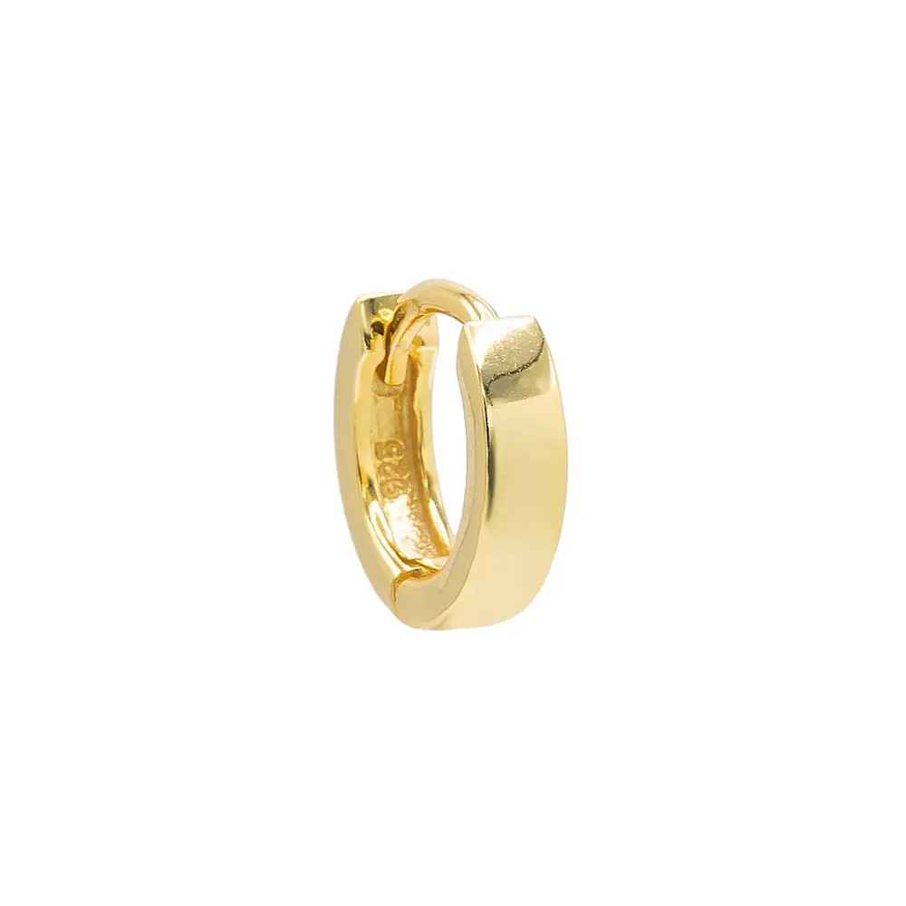 Tiny Wide Solid Huggie Earring