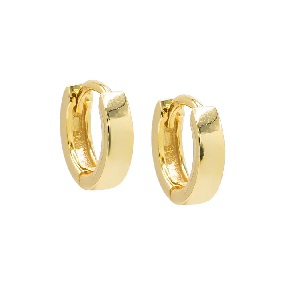 Tiny Wide Solid Huggie Earring