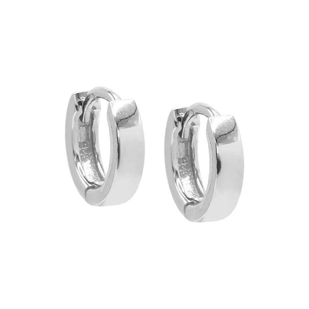 Tiny Wide Solid Huggie Earring