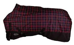 TK199GY-75"-RdBkChek Blanket Goliath High Neck Turnout 1200D 300g