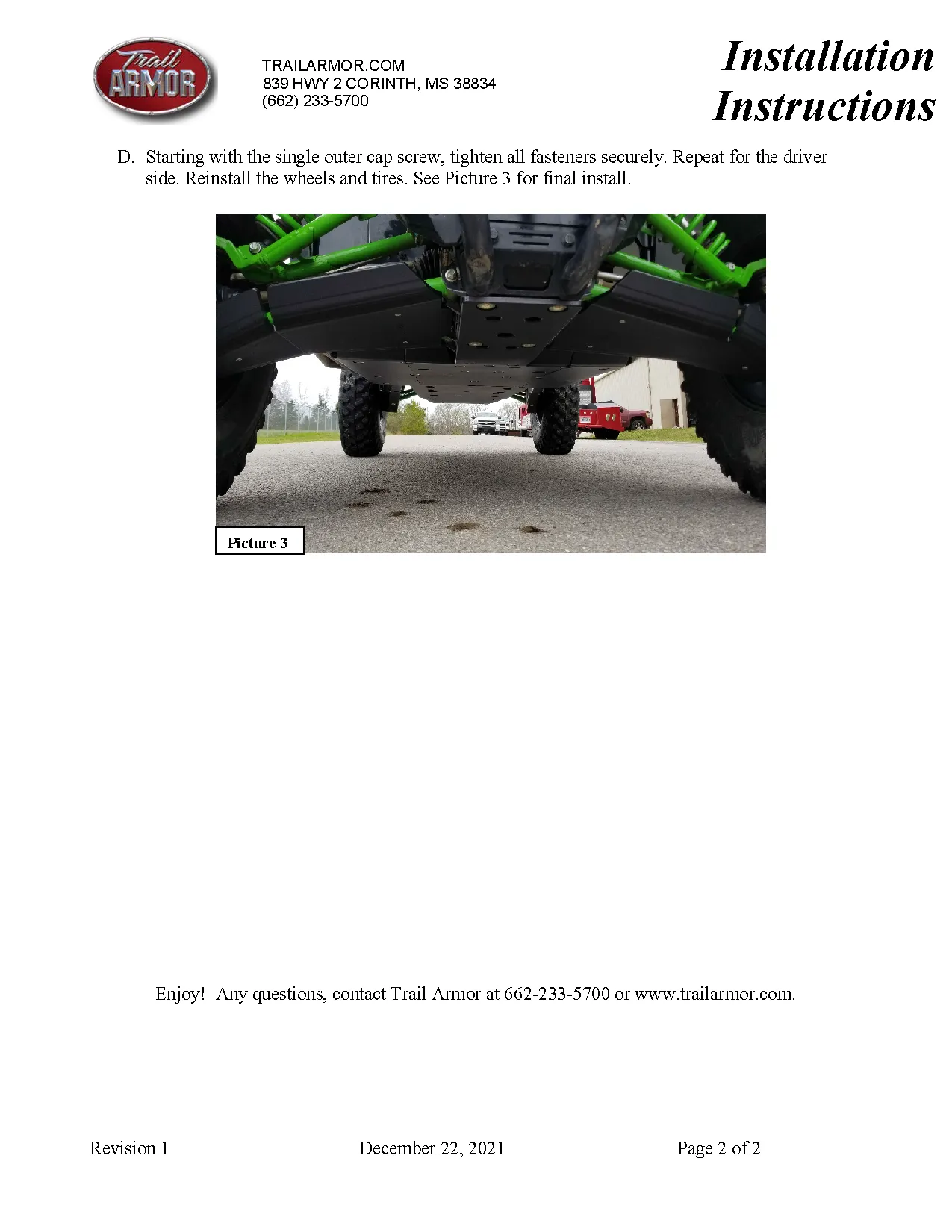 Trail Armor 2020 - 2025 Kawasaki KRX 1000, KRX 4 1000 (all editions) iMpact Front Guards